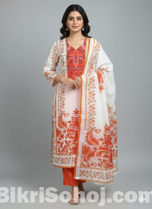 Ready Made Pure dubai silk Digital Print Three Piece